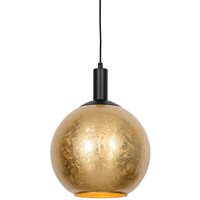 Design-Hängelampe schwarz mit goldenem Glas – Bert von QAZQA