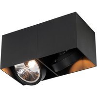 Design-Spot schwarz rechteckig AR111 2-flammig - Box Design-Spot schwarz rechteckig AR111 2-flammig - Box von QAZQA