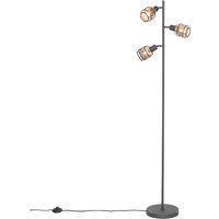 Design-Stehlampe Schwarz mit Gold 3-flammig - Noud von QAZQA