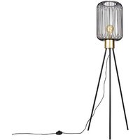 Design-Stehlampe schwarz mit Gold - Mayelle von QAZQA