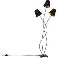 Design Stehlampe schwarz mit gold 3-flammig - Melis von QAZQA