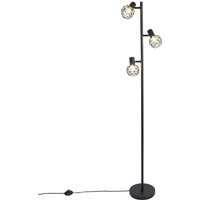 Design Stehleuchte schwarz 3-Licht verstellbar - Mesh von QAZQA