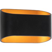 Design Wandleuchte schwarz mit Gold - Alone R. von QAZQA