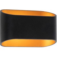 Design Wandleuchte schwarz mit Gold - Alone r. - Schwarz von QAZQA