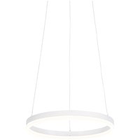 Design-Hängelampe weiß 40 cm inkl. LED 3-stufig dimmbar - Anello von QAZQA