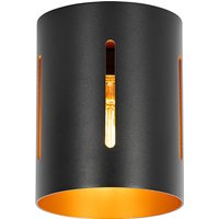 Design-Deckenlampe schwarz mit goldenem Interieur - Yana von QAZQA