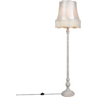 Graue Stehlampe mit Granny-Lampenschirm Creme - Classico von QAZQA