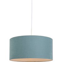 Hängelampe weiß mit blauem Schirm 50 cm - Combi 1 von QAZQA