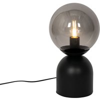 Hotel-Chic-Tischlampe schwarz mit Rauchglas - Pallon Trend von QAZQA