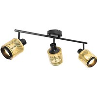 Industrie-Spot Schwarz mit Gold 3-Licht - Kayden Industrie-Spot Schwarz mit Gold 3-Licht - Kayden von QAZQA