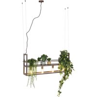 Industrielle Hängelampe rostbraun mit Gestell 4-flammig - Cage Rack von QAZQA