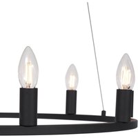 Industrielle Hängelampe schwarz 9-flammig - Knight von QAZQA