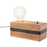 Industrielle Tischlampe aus Holz - Reena von QAZQA