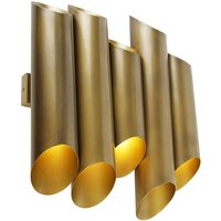 Industrielle Wandleuchte Messing 10 Lichter - Whistle Industrielle Wandleuchte Messing 10 Lichter - Whistle von QAZQA