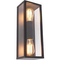 Industrielle Wandleuchte schwarz 38 cm 2-Licht IP44 - Charlois von QAZQA