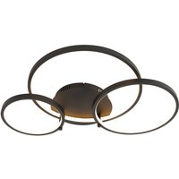Intelligente Deckenleuchte schwarz 3-flammig mit Fernbedienung - Rondas Intelligente Deckenleuchte schwarz 3-flammig mit Fernbedienung - Rondas von QAZQA