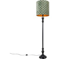 Klassische Stehlampe schwarz mit Schatten Pfau Design 40 cm - Classico von QAZQA