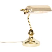 Klassische Tischlampe/Notarlampe Messing - Banker von QAZQA