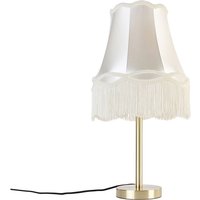 Klassische Tischlampe Messing mit Granny-Schirm creme 30 cm - Simplo Klassische Tischlampe Messing mit Granny-Schirm creme 30 cm - Simplo von QAZQA
