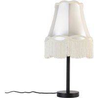Klassische Tischlampe schwarz mit Granny-Schirm creme 30 cm - Simplo Klassische Tischlampe schwarz mit Granny-Schirm creme 30 cm - Simplo von QAZQA