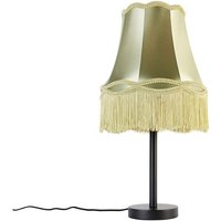 Qazqa - Klassische Tischlampe schwarz mit Granny-Schirm grün 30 cm - Simplo von QAZQA