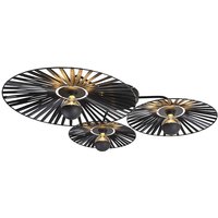 Ländliche Deckenleuchte schwarz 3-flammig - Leia von QAZQA