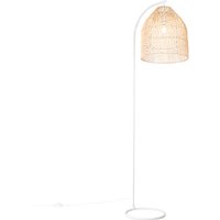 Land Stehlampe weiß mit Rattan - Sam von QAZQA