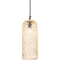 Ländliche Hängelampe für den Außenbereich, Rattan, 25 cm – Calamus von QAZQA