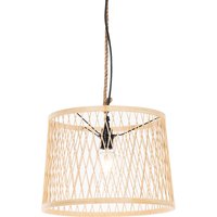 Ländliche Hängelampe für den Außenbereich, Rattan, 40 cm – Calamus von QAZQA