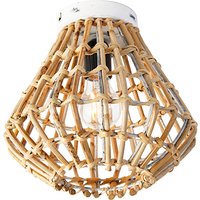 Ländliche Deckenlampe Bambus mit Weiß - Canna Diamond von QAZQA