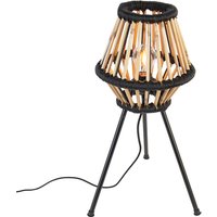 Ländliche Stativ-Tischlampe Bambus mit Schwarz - Evalin von QAZQA