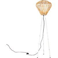 Ländliche Stehlampe Stativ Bambus mit Weiß - Canna Diamond von QAZQA