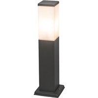 Moderne Außen-Pollerleuchte Dunkelgrau mit Opal 45 cm IP44 - Malios von QAZQA