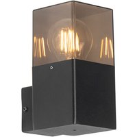Moderne Außenwandleuchte schwarz IP44 mit Rauchglaseffekt - Dänemark Moderne Außenwandleuchte schwarz IP44 mit Rauchglaseffekt - Dänemark von QAZQA
