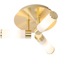 Qazqa - Moderne Badezimmer-Deckenleuchte Messing 3-flammig IP44 - Bath von QAZQA