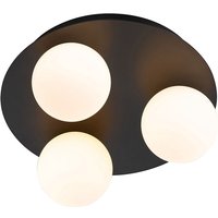 Moderne Badezimmer-Deckenleuchte schwarz 3-Licht - Cederic Moderne Badezimmer-Deckenleuchte schwarz 3-Licht - Cederic von QAZQA