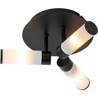 Moderne Badezimmer-Deckenleuchte schwarz 3-flammig IP44 - Bath von QAZQA