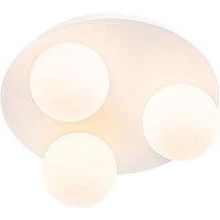 Qazqa - Moderne Badezimmer-Deckenleuchte weiß 3-flammig - Cederic von QAZQA