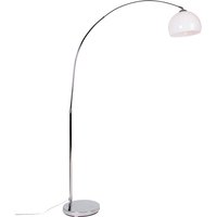 Moderne Bogenlampe Chrom mit weißem Schirm - Arc Basic von QAZQA