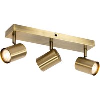 Qazqa - Moderne Deckenleuchte Bronze 3-flammig verstellbar rechteckig - Jeana von QAZQA