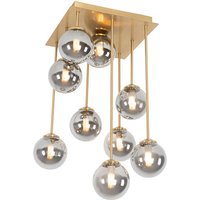 Moderne Deckenleuchte Gold 9-Lichter mit Rauchglas - Athen Moderne Deckenleuchte Gold 9-Lichter mit Rauchglas - Athen von QAZQA