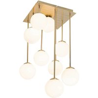 Moderne Deckenleuchte Gold mit Opalglas 9 Lichter - Athens von QAZQA