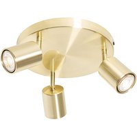 Moderne Deckenleuchte Messing verstellbar rund 3 Lichter - Java von QAZQA