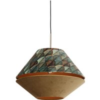 Moderne Hängelampe Bronze mit doppeltem Samtschirm Blattdesign und Beige - Combi 1 Moderne Hängelampe Bronze mit doppeltem Samtschirm Blattdesign und Beige - Combi 1 von QAZQA