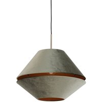 Moderne Hängelampe Bronze mit doppeltem Samtschirm Grün - Combi 1 von QAZQA