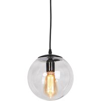 Moderne Hängelampe Schwarz mit grauem Glas 20cm - Pallon von QAZQA