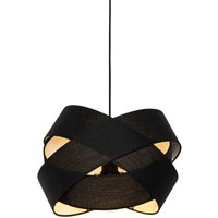 Moderne Hängelampe schwarz - Stoff Moderne Hängelampe schwarz - Stoff von QAZQA