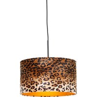 Moderne Hängelampe schwarz mit Schatten Leopard 35 cm - Combi von QAZQA