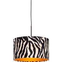 Moderne Hängelampe schwarz mit Schatten Zebra 35 cm - Combi von QAZQA