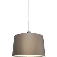 Moderne Hängelampe schwarz mit Schirm 45 cm taupe - Combi 1 von QAZQA